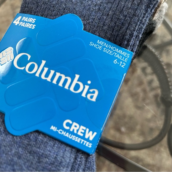 Columbia Men's Wool-Blend Crew Socks - Black, Blue, Tan, & Brown (4-Pack) - Picture 7 of 7